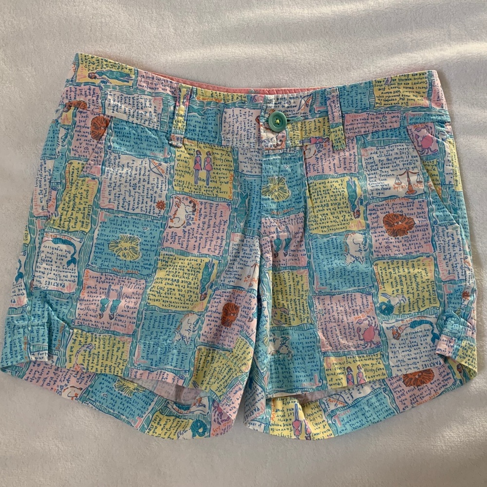 Lilly Pulitzer Multi-Color Script Patchwork Shorts
